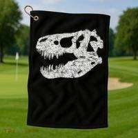 T Rex Skull Tyrannosaurus Rex Dinosaur Fossil Golf Towel thumb 1