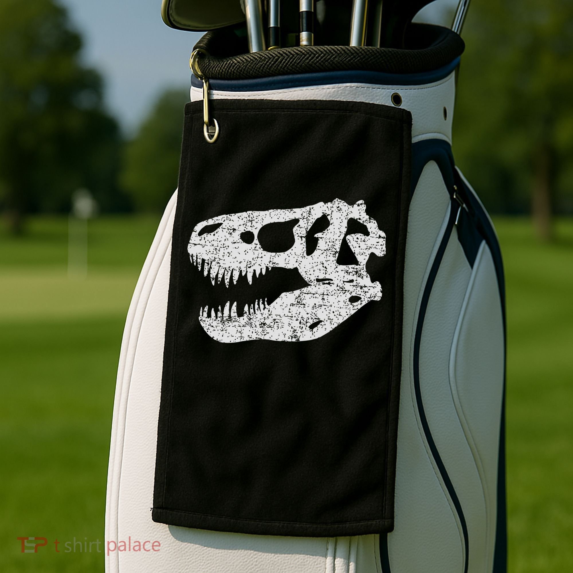T Rex Skull Tyrannosaurus Rex Dinosaur Fossil Golf Towel