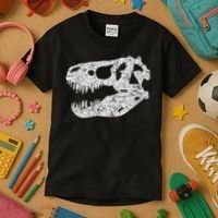 T Rex Skull Tyrannosaurus Rex Dinosaur Fossil Kids T-Shirt thumb 3