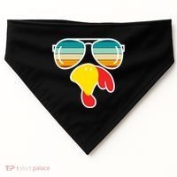 Turkey Retro Sunset Cool Thanksgiving USA-Made Doggie Bandana thumb 0