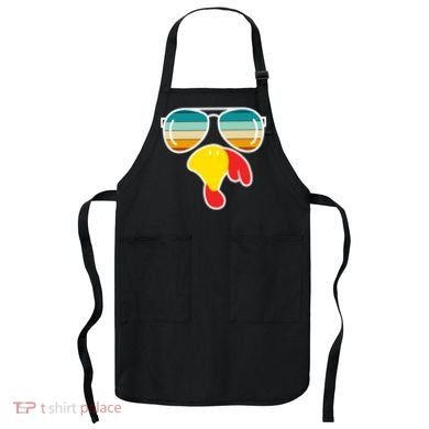 Turkey Retro Sunset Cool Thanksgiving Apron