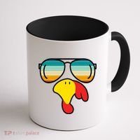 Turkey Retro Sunset Cool Thanksgiving Coffee Mug thumb 1