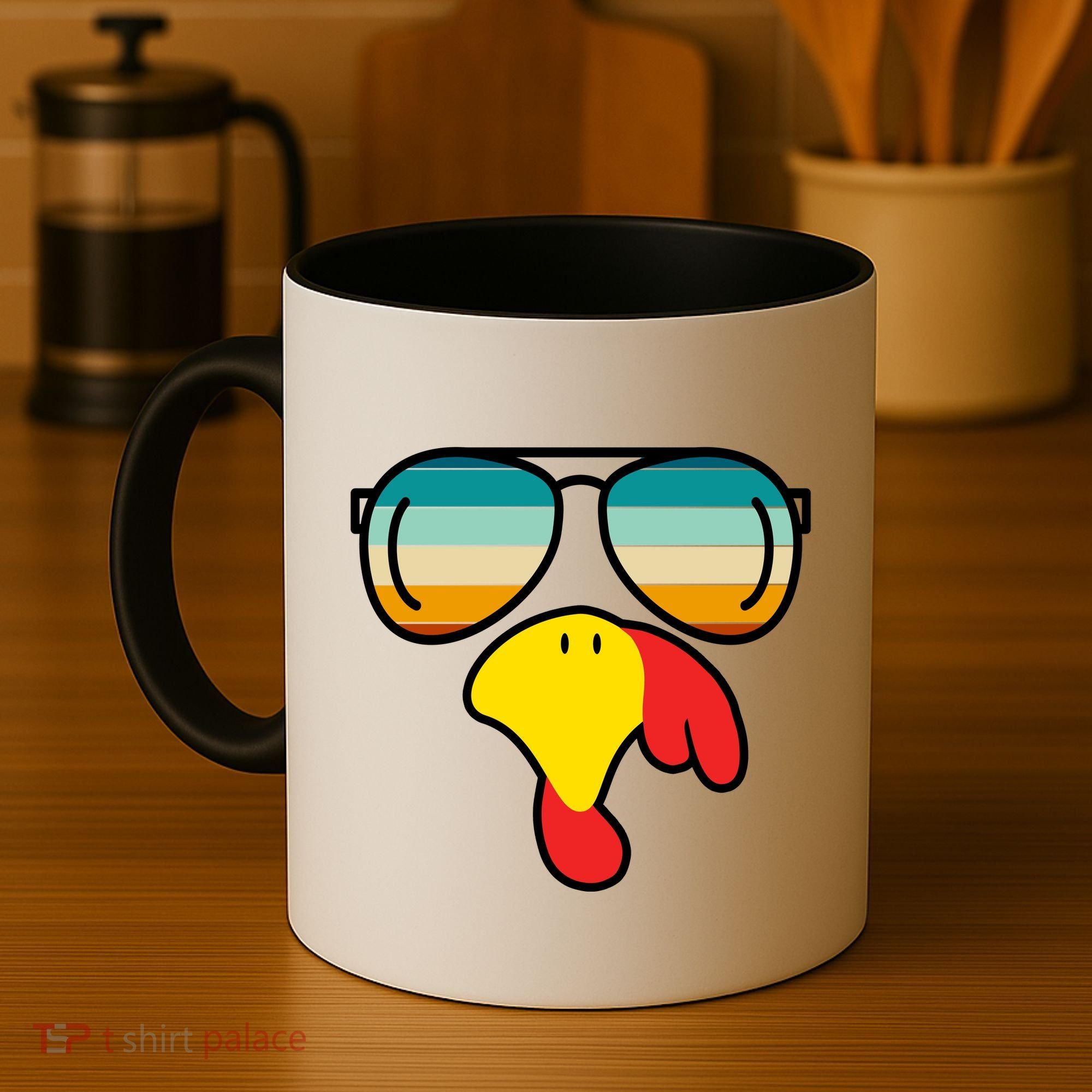 Turkey Retro Sunset Cool Thanksgiving Coffee Mug