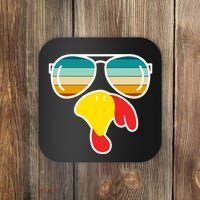 Turkey Retro Sunset Cool Thanksgiving Coaster thumb 0