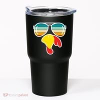 Turkey Retro Sunset Cool Thanksgiving Tumbler thumb 0