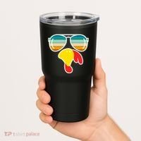 Turkey Retro Sunset Cool Thanksgiving Tumbler thumb 2