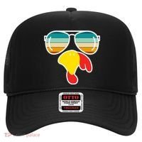 Turkey Retro Sunset Cool Thanksgiving Hat thumb 0
