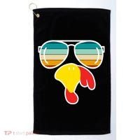 Turkey Retro Sunset Cool Thanksgiving Golf Towel thumb 0