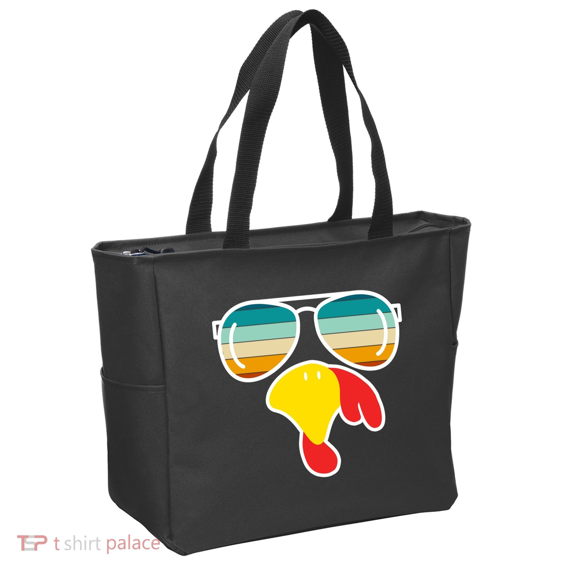 Turkey Retro Sunset Cool Thanksgiving Tote Bag