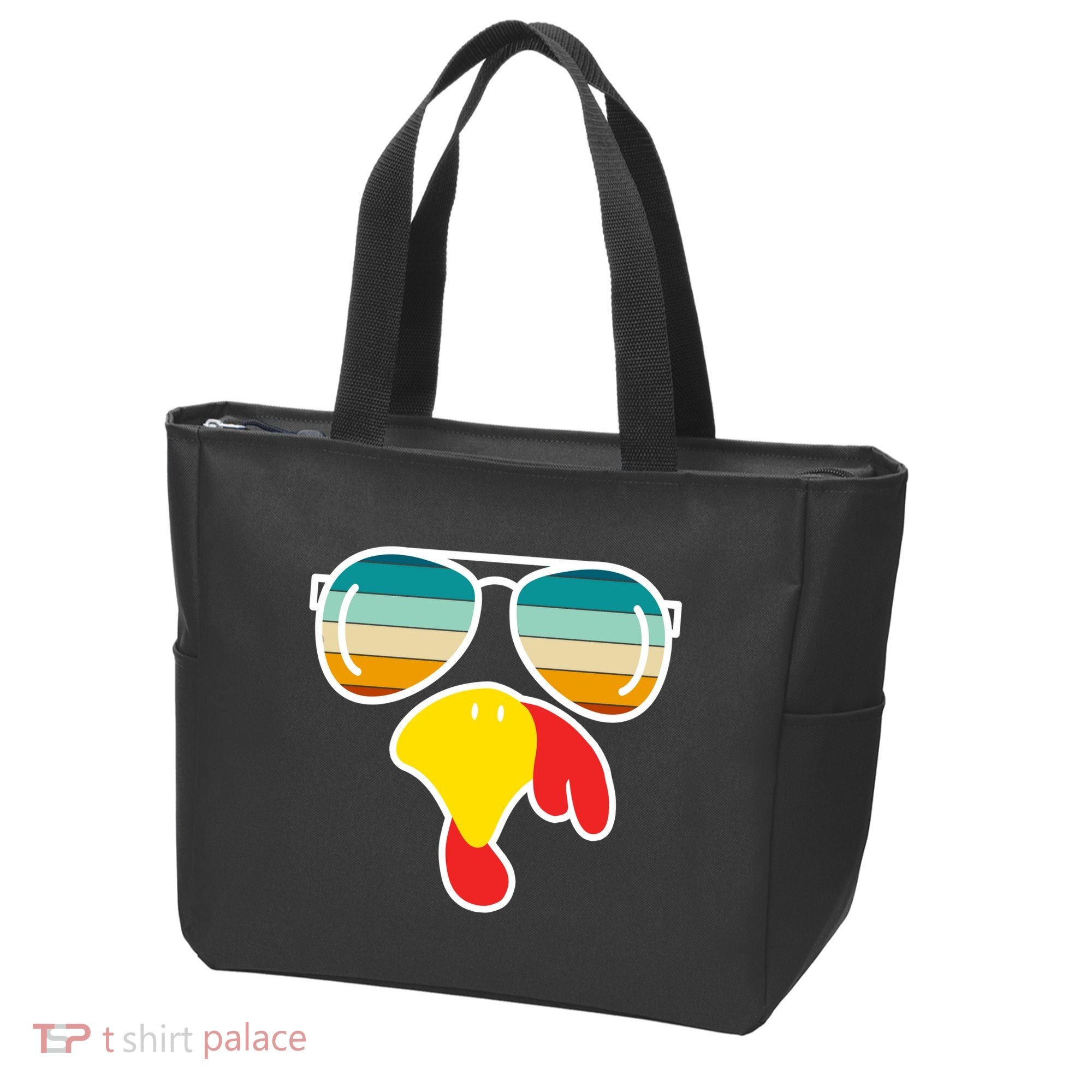 Turkey Retro Sunset Cool Thanksgiving Tote Bag