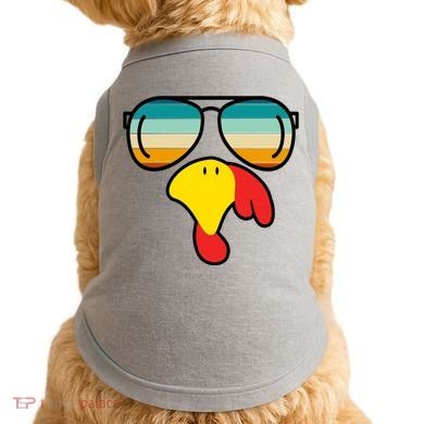 Turkey Retro Sunset Cool Thanksgiving Doggie Tank