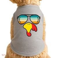 Turkey Retro Sunset Cool Thanksgiving Doggie Tank thumb 0
