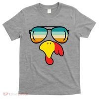 Turkey Retro Sunset Cool Thanksgiving T-Shirt thumb 0