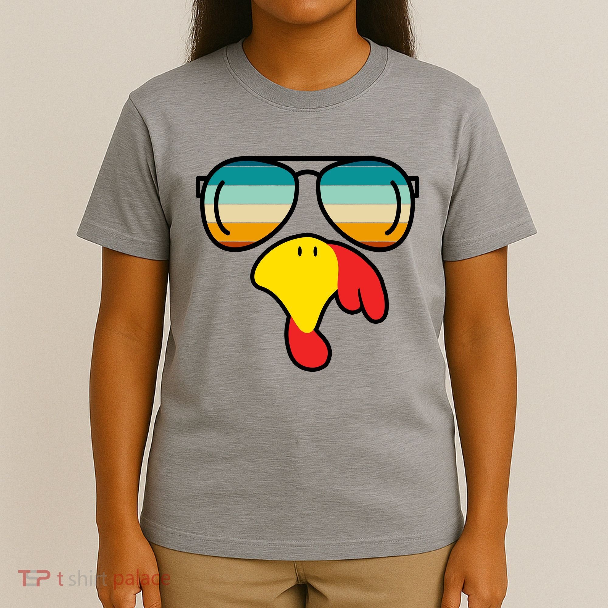 Turkey Retro Sunset Cool Thanksgiving T-Shirt