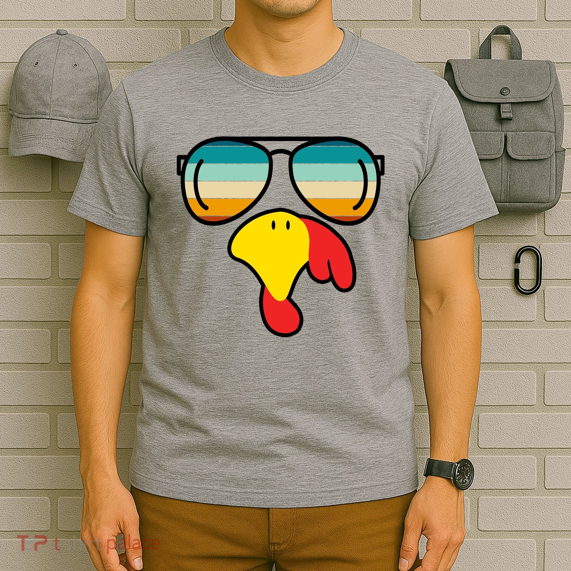 Turkey Retro Sunset Cool Thanksgiving T-Shirt
