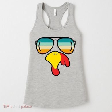 Turkey Retro Sunset Cool Thanksgiving Women's Tank Top