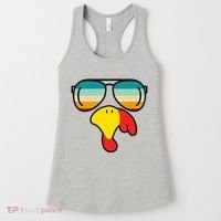 Turkey Retro Sunset Cool Thanksgiving Women's Tank Top thumb 0