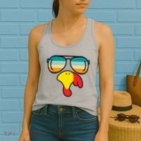 Turkey Retro Sunset Cool Thanksgiving Women's Tank Top thumb 2