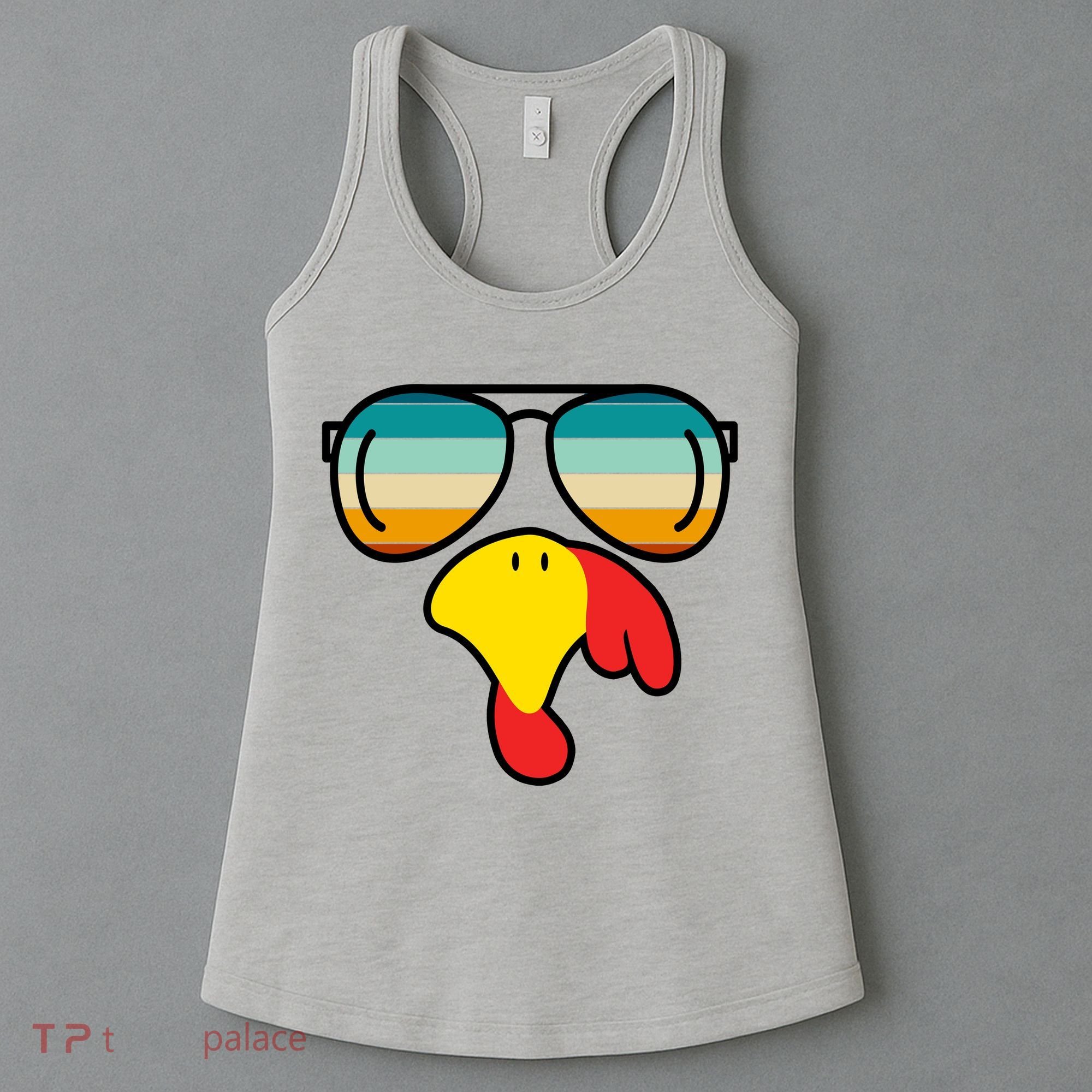 Turkey Retro Sunset Cool Thanksgiving Women's Tank Top