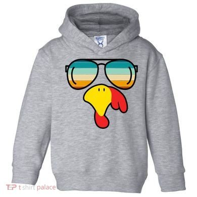 Turkey Retro Sunset Cool Thanksgiving Toddler Hoodie