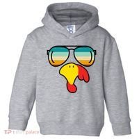 Turkey Retro Sunset Cool Thanksgiving Toddler Hoodie thumb 0