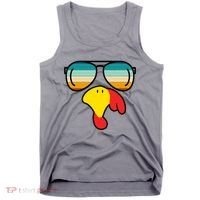 Turkey Retro Sunset Cool Thanksgiving Tank Top thumb 0