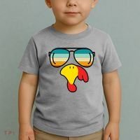 Turkey Retro Sunset Cool Thanksgiving Toddler T-Shirt thumb 2
