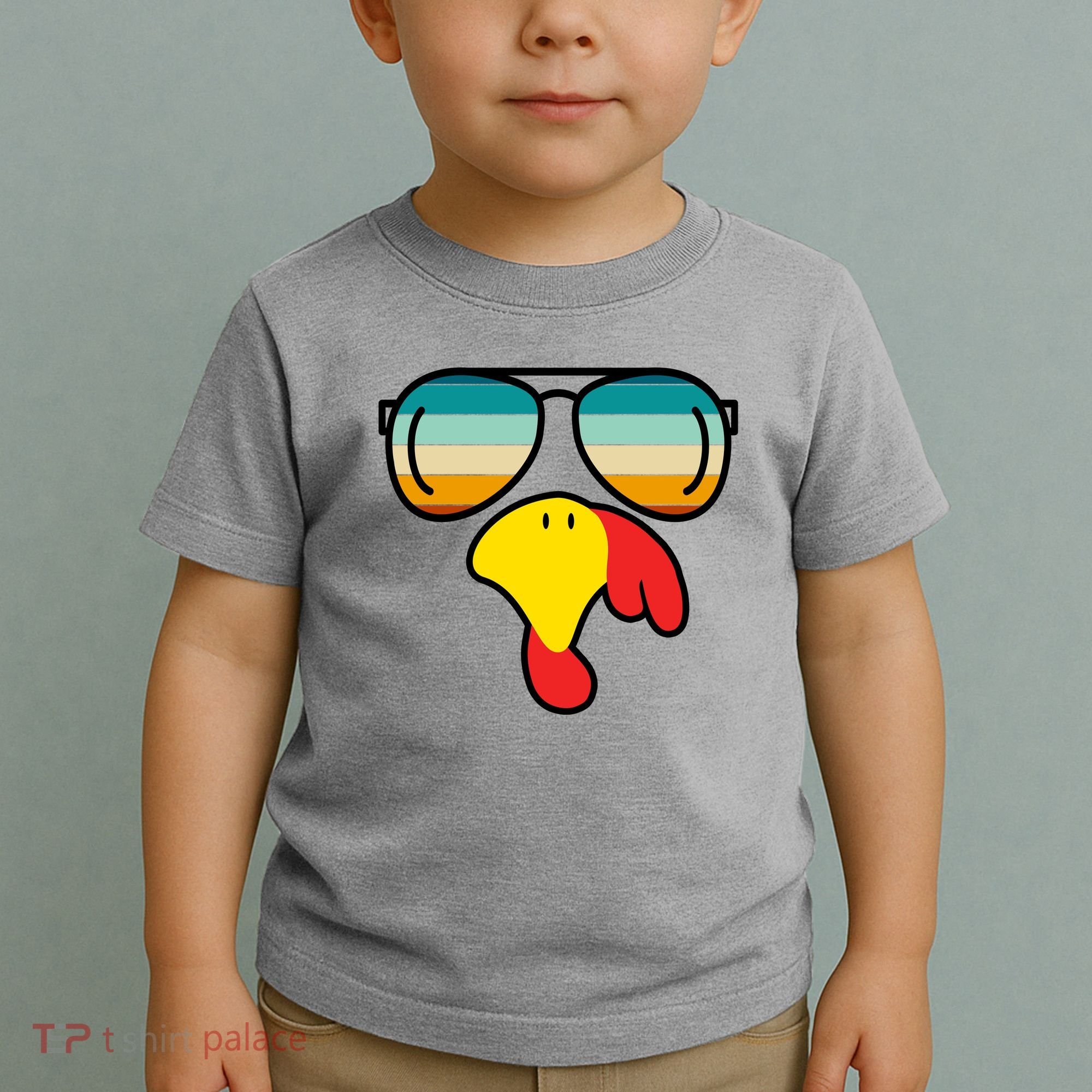 Turkey Retro Sunset Cool Thanksgiving Toddler T-Shirt