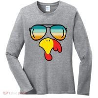 Turkey Retro Sunset Cool Thanksgiving Women's Long Sleeve Shirt thumb 0
