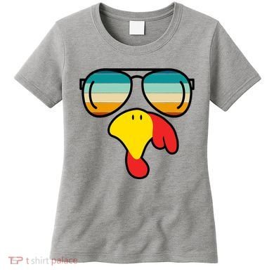 Turkey Retro Sunset Cool Thanksgiving Women's T-Shirt