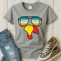 Turkey Retro Sunset Cool Thanksgiving Women's T-Shirt thumb 3
