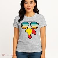 Turkey Retro Sunset Cool Thanksgiving Women's T-Shirt thumb 4
