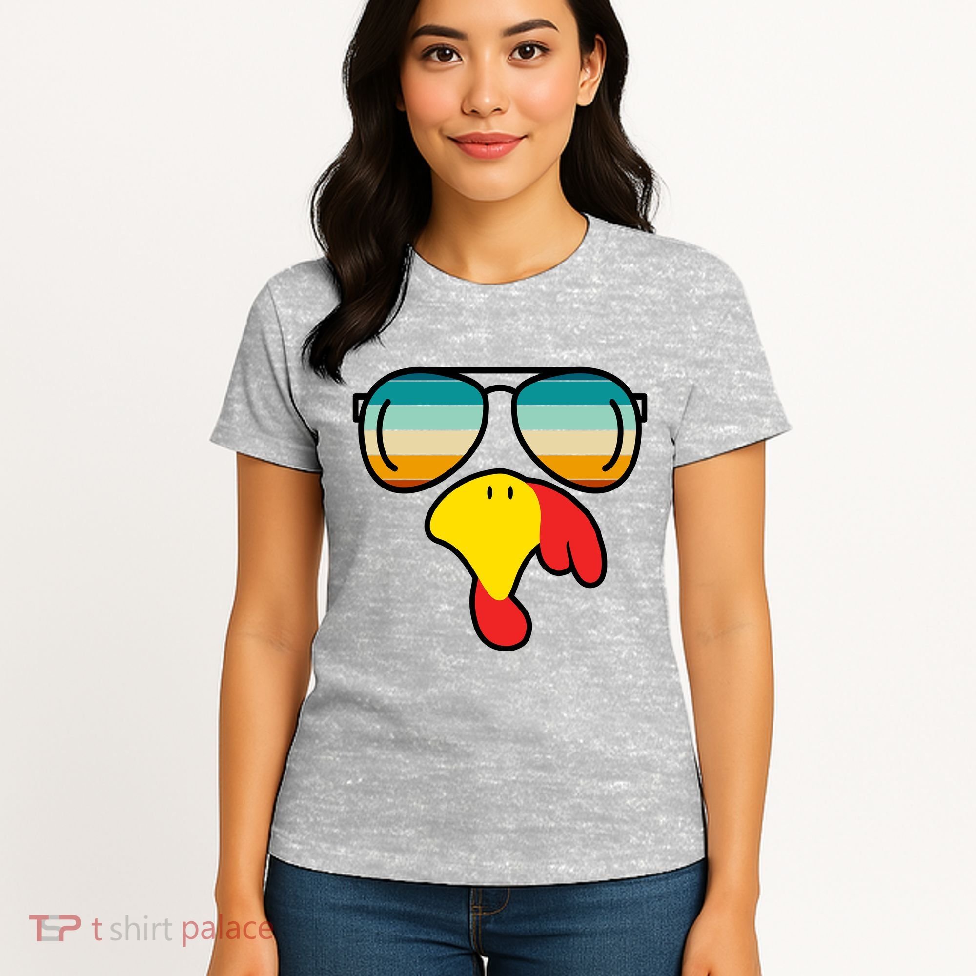 Turkey Retro Sunset Cool Thanksgiving Women's T-Shirt