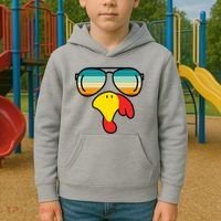Turkey Retro Sunset Cool Thanksgiving Kids Hoodie thumb 2