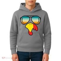 Turkey Retro Sunset Cool Thanksgiving Kids Hoodie thumb 4