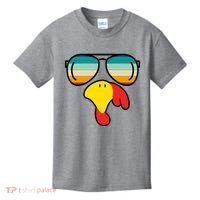 Turkey Retro Sunset Cool Thanksgiving Kids T-Shirt thumb 0