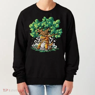 T Rex Smoking Joint Under A Tree Women's Sweatshirt