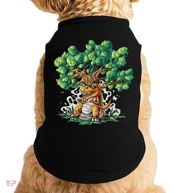 T Rex Smoking Joint Under A Tree Doggie Tank