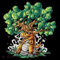 T Rex Smoking Joint Under A Tree USA-Made Doggie Bandana thumb 2