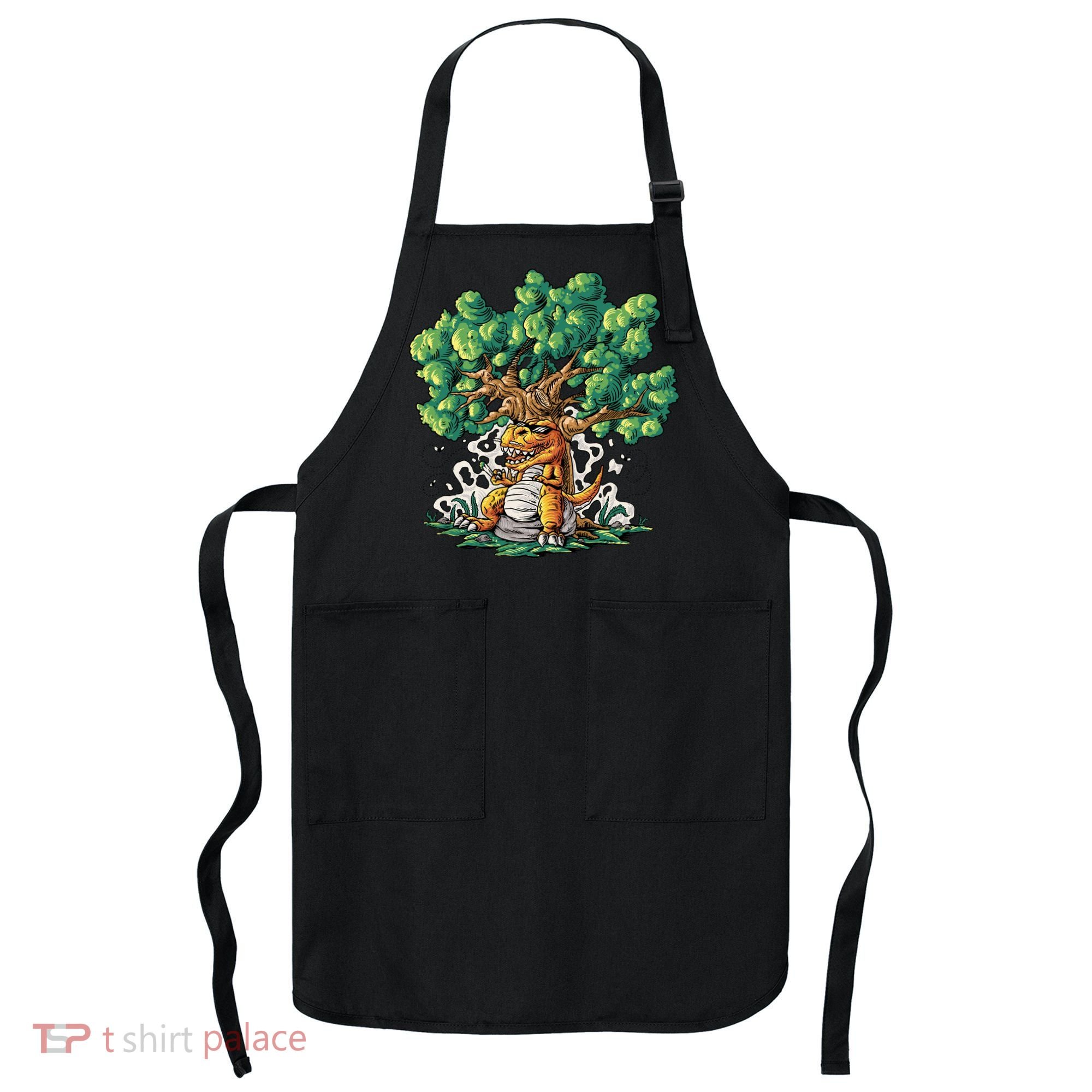 T Rex Smoking Joint Under A Tree Apron