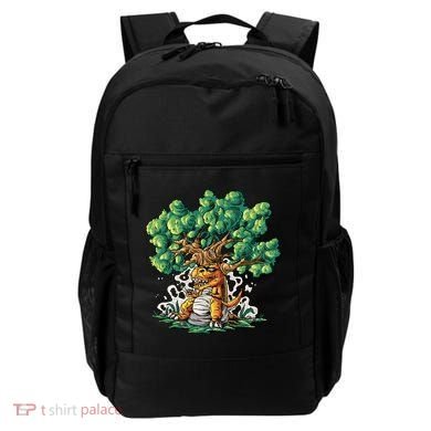 T Rex Smoking Joint Under A Tree Backpack