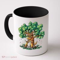 T Rex Smoking Joint Under A Tree Coffee Mug thumb 0