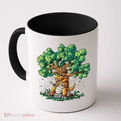 T Rex Smoking Joint Under A Tree Coffee Mug