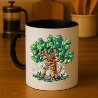 T Rex Smoking Joint Under A Tree Coffee Mug thumb 4