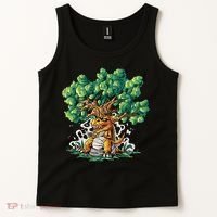 T Rex Smoking Joint Under A Tree Tank Top thumb 2