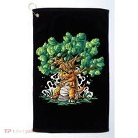 T Rex Smoking Joint Under A Tree Golf Towel thumb 0