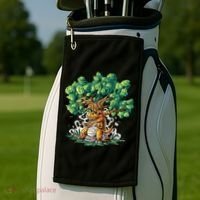 T Rex Smoking Joint Under A Tree Golf Towel thumb 2