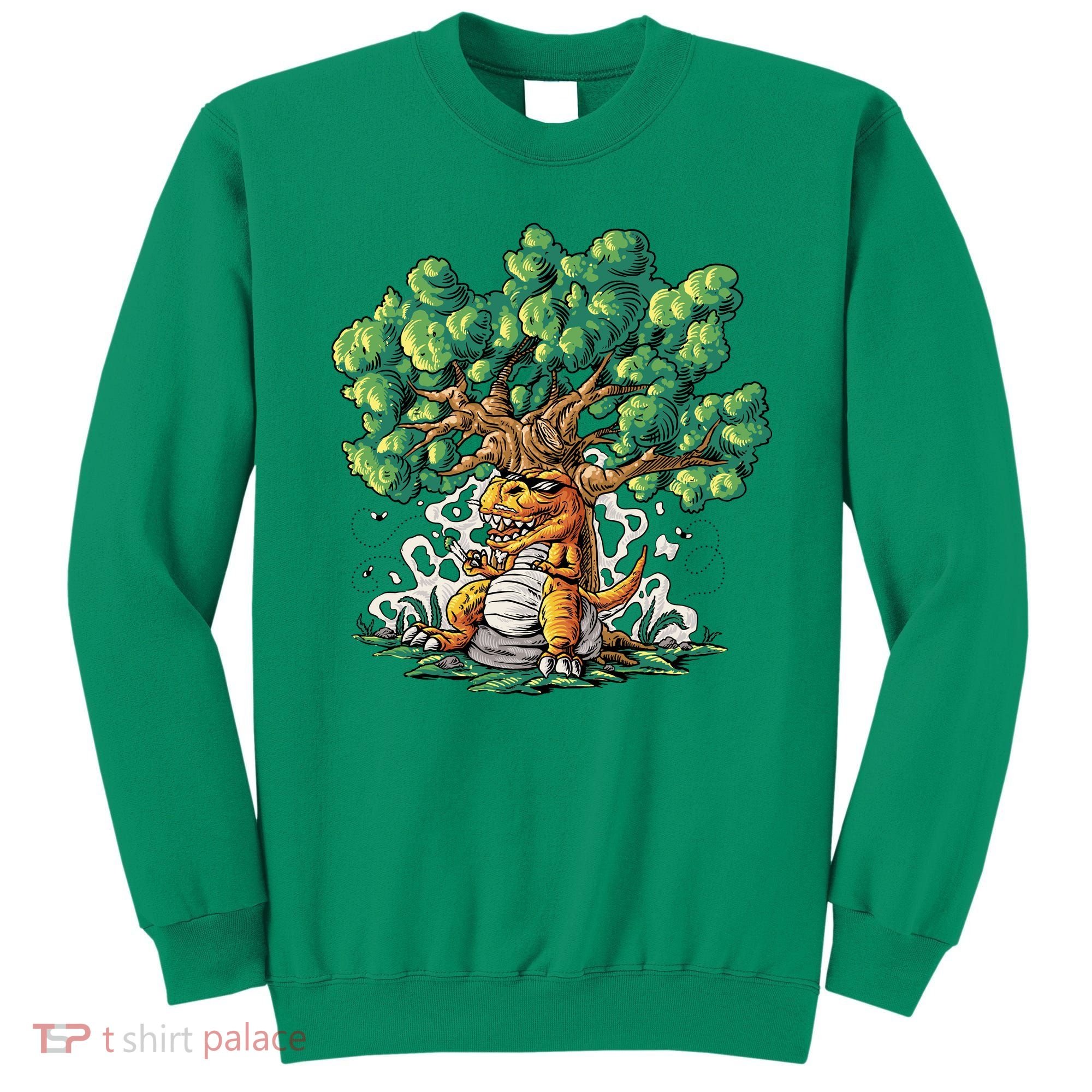 T Rex Smoking Joint Under A Tree Sweatshirt