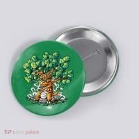 T Rex Smoking Joint Under A Tree Button thumb 0