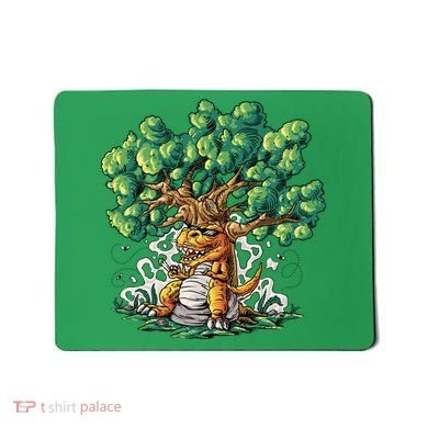 T Rex Smoking Joint Under A Tree Mousepad